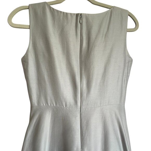 COS cotton silk cocoon midi dress gray Size 4 contemporary classic tailored - Picture 6 of 9